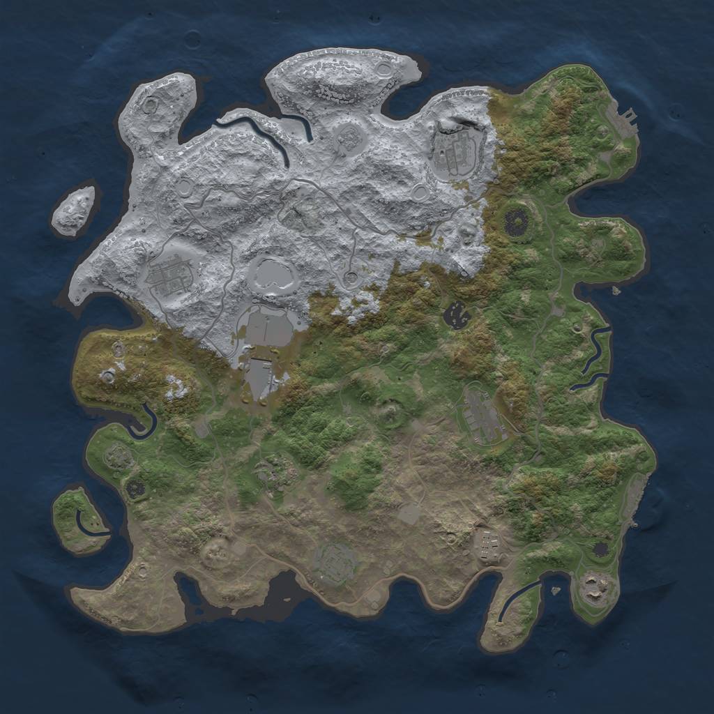 Rust Map: Procedural Map, Size: 4000, Seed: 316571524, 17 Monuments