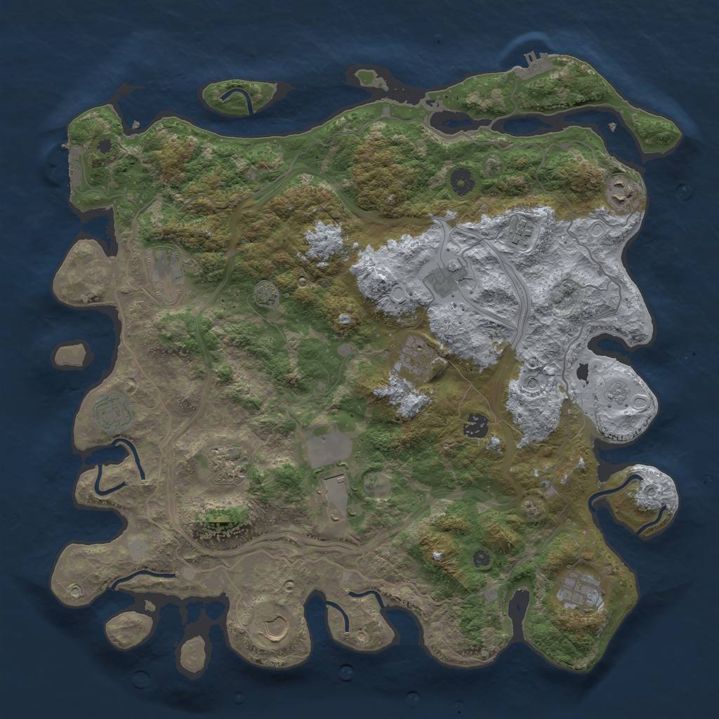 Rust Map: Procedural Map, Size: 4250, Seed: 13808368, 19 Monuments