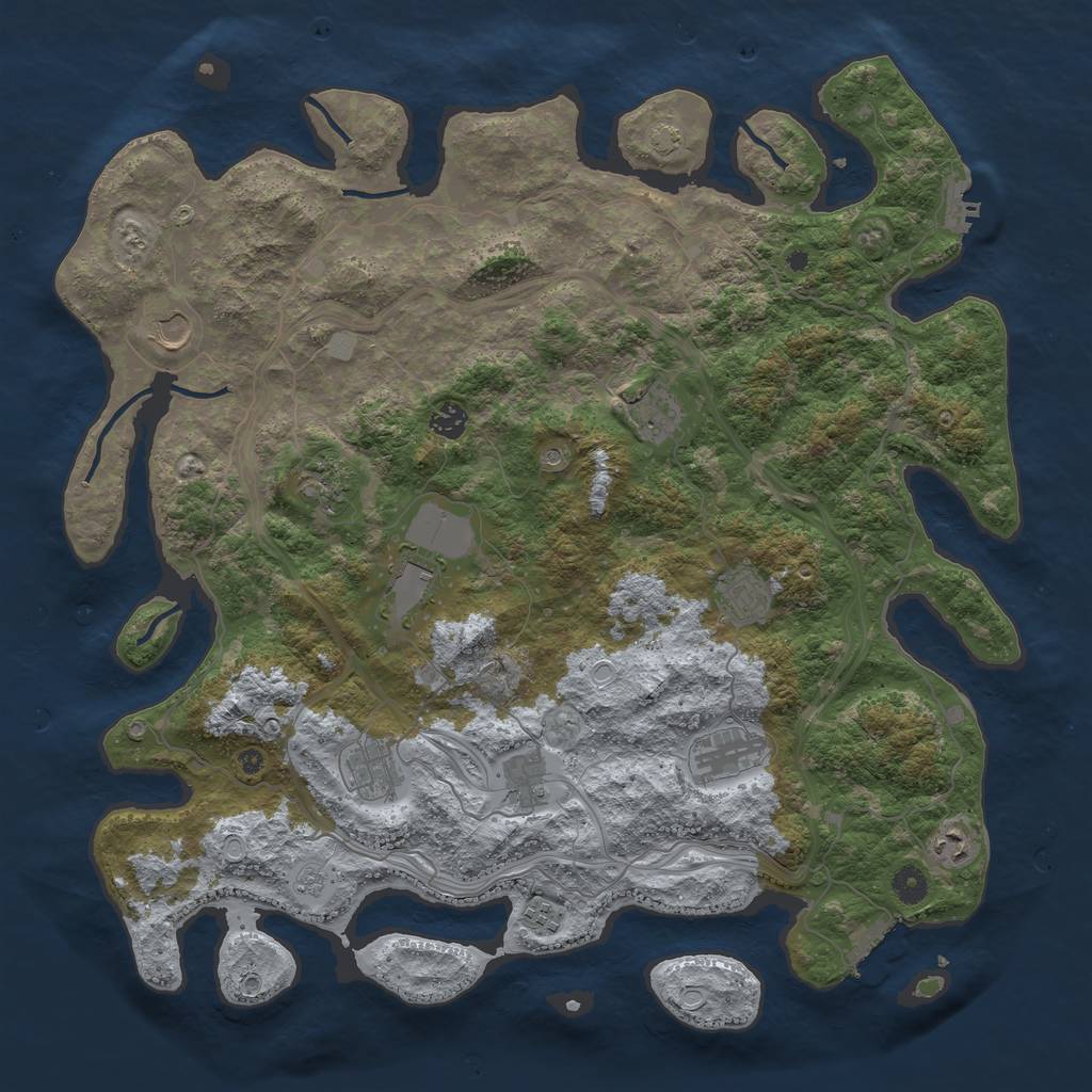 Rust Map: Procedural Map, Size: 4500, Seed: 147195212, 19 Monuments