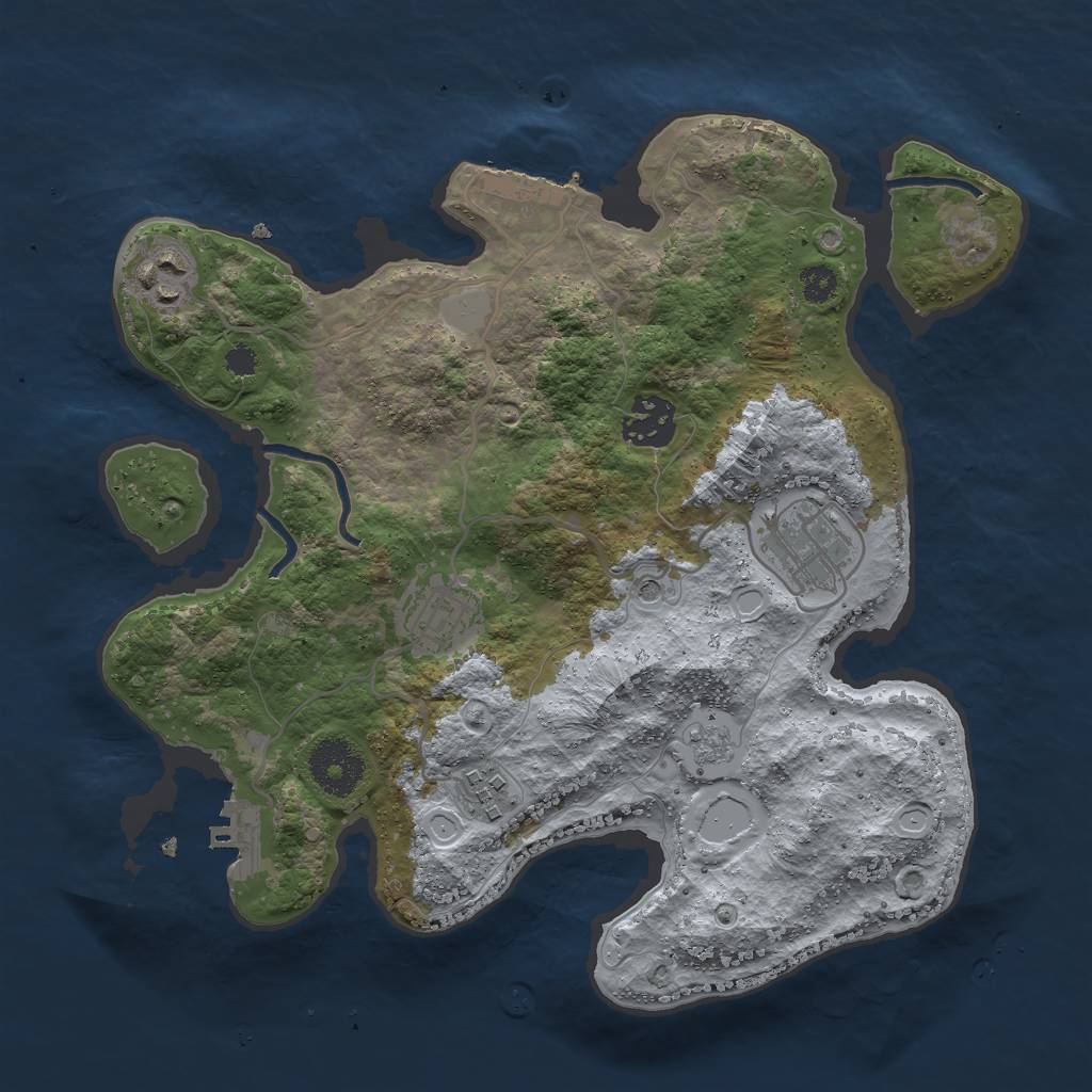 Rust Map: Procedural Map, Size: 3000, Seed: 850018888, 12 Monuments