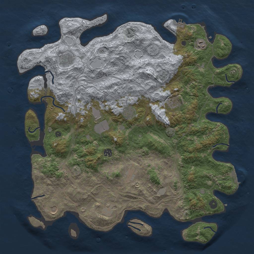 Rust Map: Procedural Map, Size: 4500, Seed: 1599784962, 18 Monuments