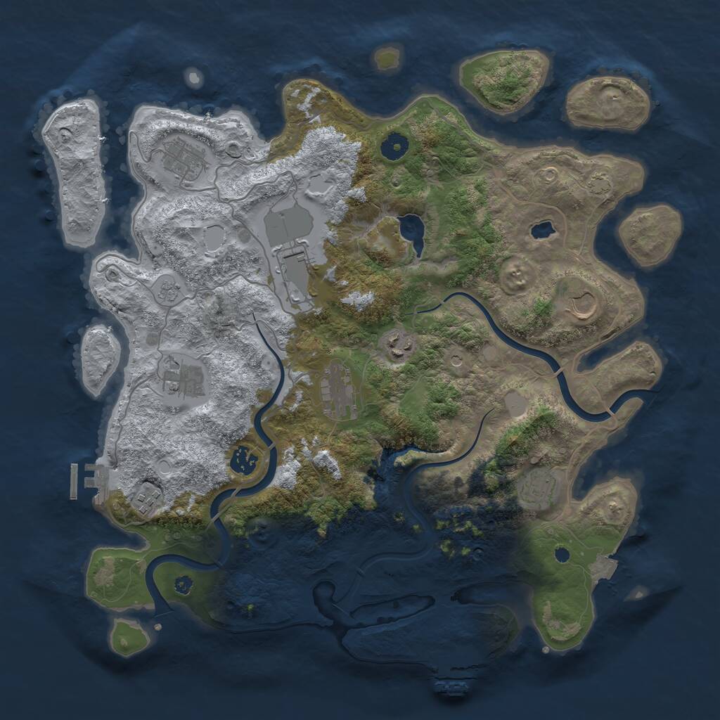 Rust Map: Procedural Map, Size: 4000, Seed: 604723164, 15 Monuments