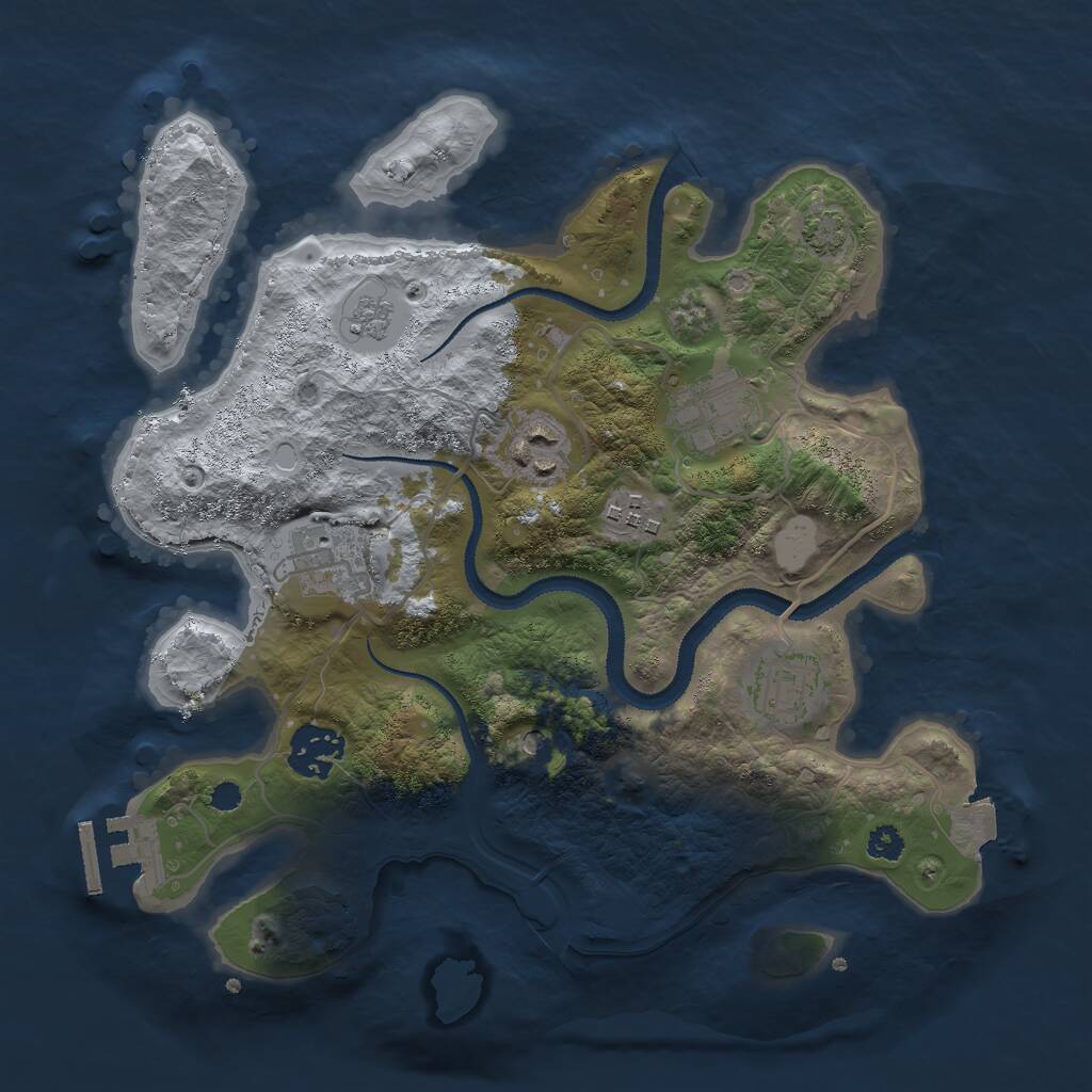 Rust Map: Procedural Map, Size: 3000, Seed: 1456598826, 11 Monuments