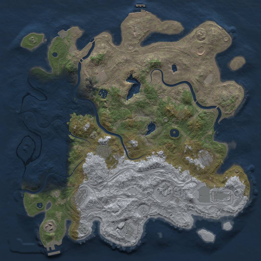 Rust Map: Procedural Map, Size: 4300, Seed: 867650263, 17 Monuments