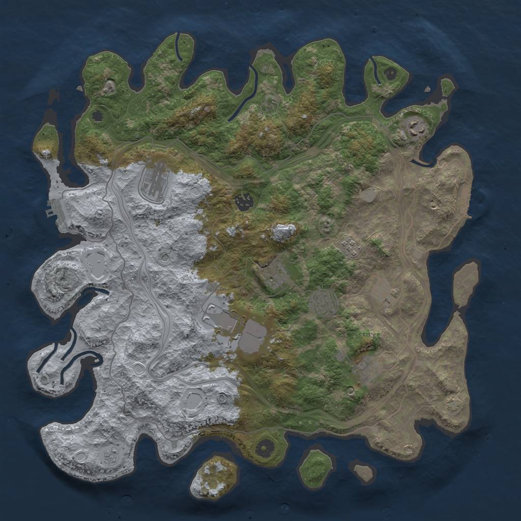 Rust Map: Procedural Map, Size: 4250, Seed: 63024927, 17 Monuments