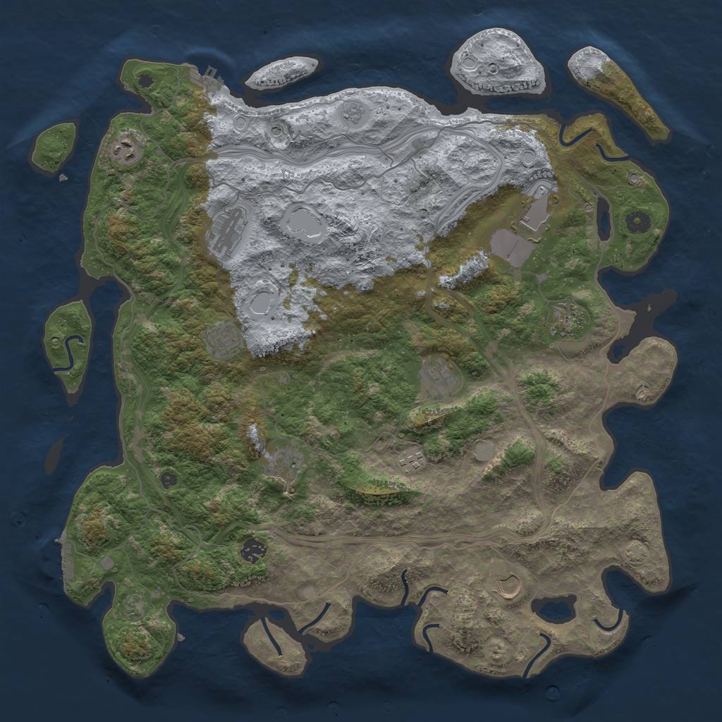 Rust Map: Procedural Map, Size: 4500, Seed: 1988235758, 18 Monuments