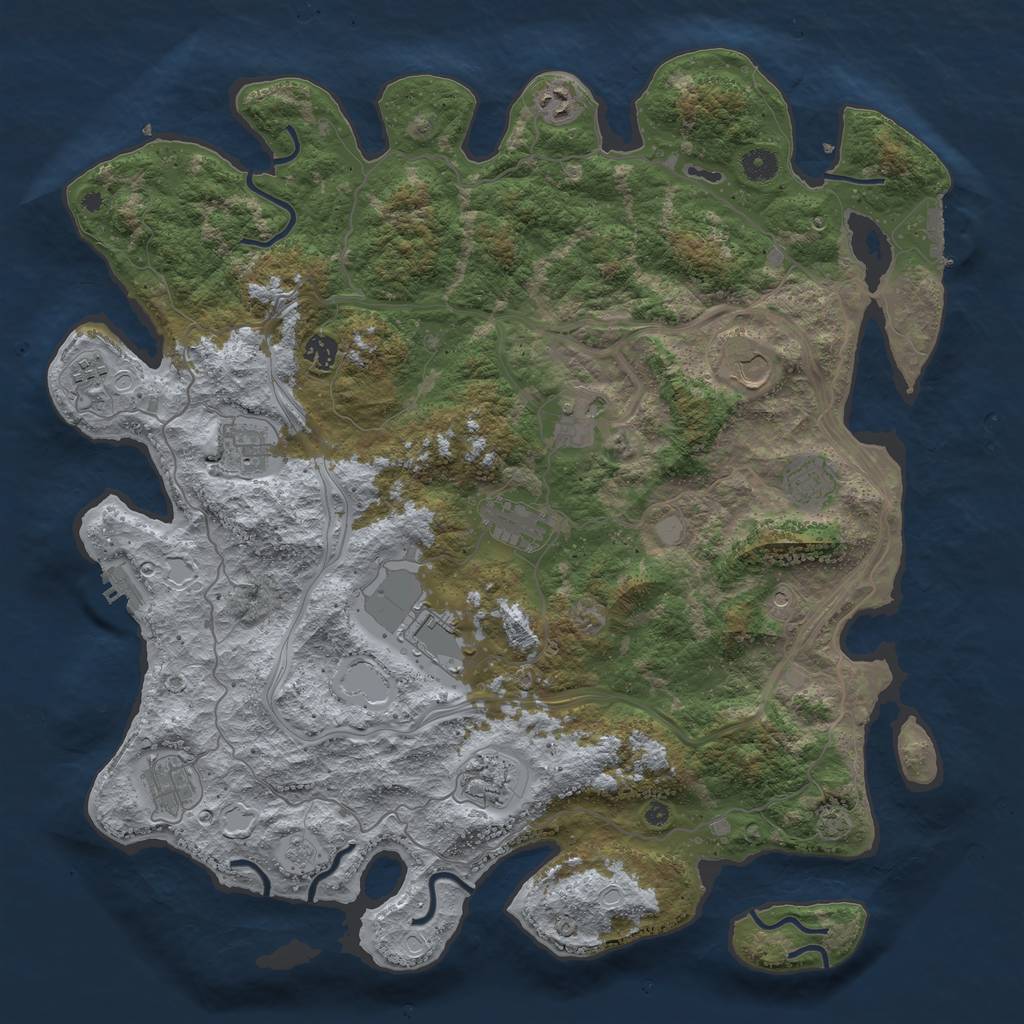 Rust Map: Procedural Map, Size: 4500, Seed: 610191538, 19 Monuments