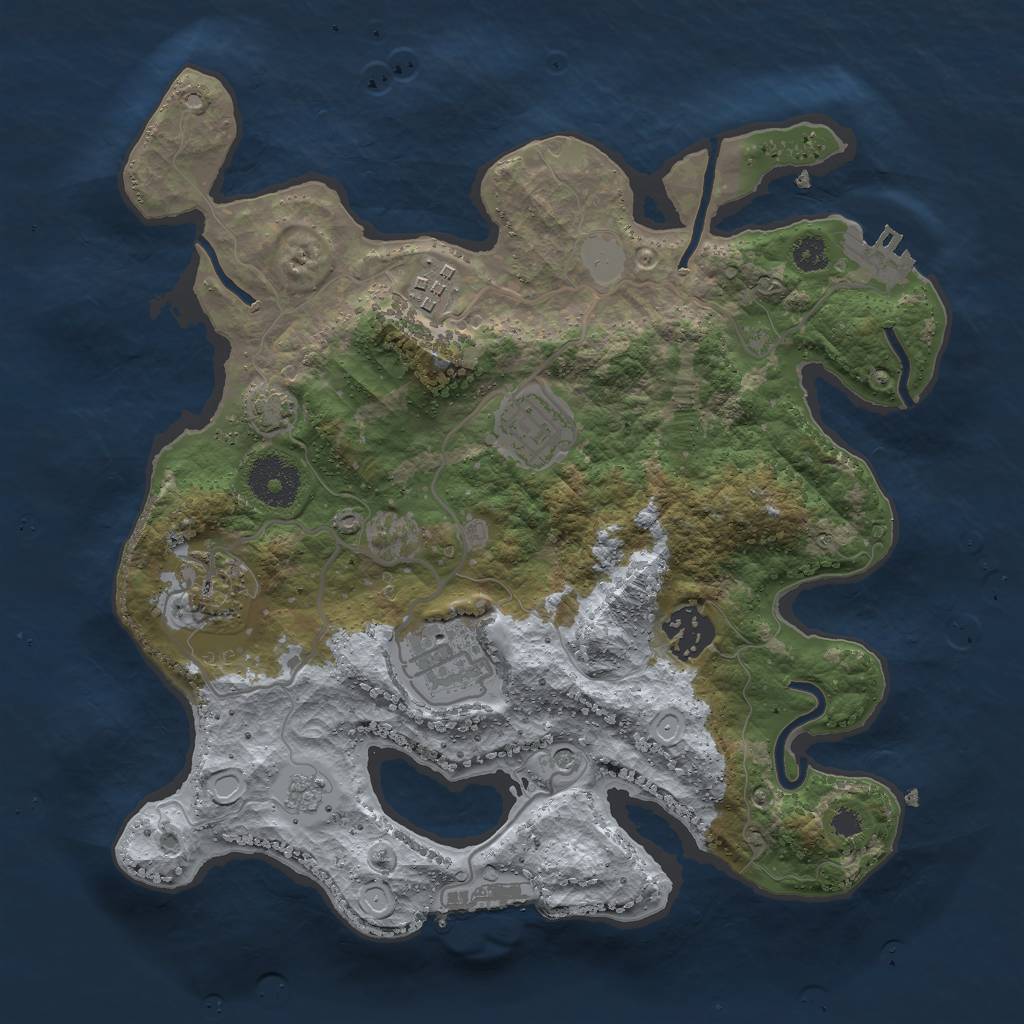 Rust Map: Procedural Map, Size: 3000, Seed: 12513, 13 Monuments
