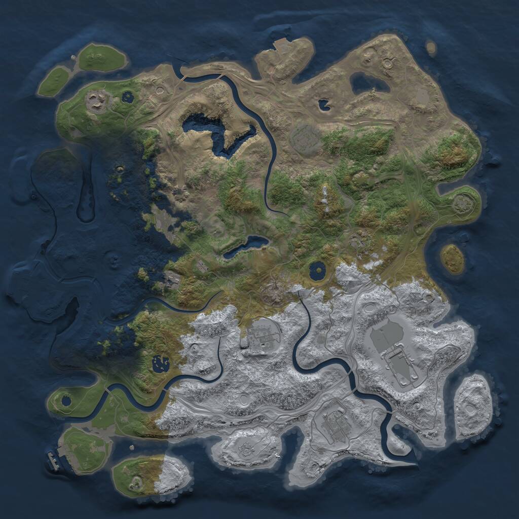 Rust Map: Procedural Map, Size: 4250, Seed: 1859165780, 15 Monuments