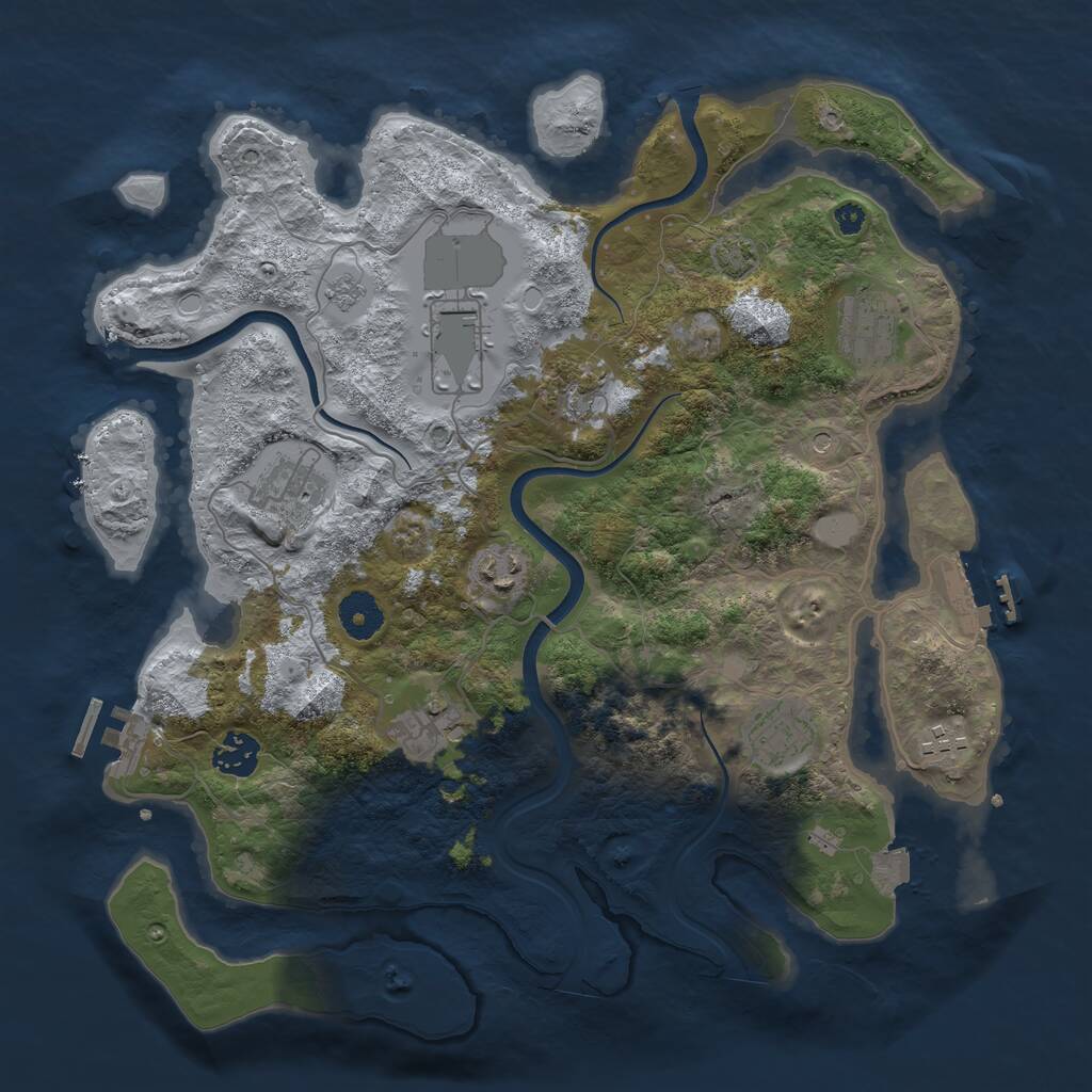 Rust Map: Procedural Map, Size: 3600, Seed: 98659899, 15 Monuments