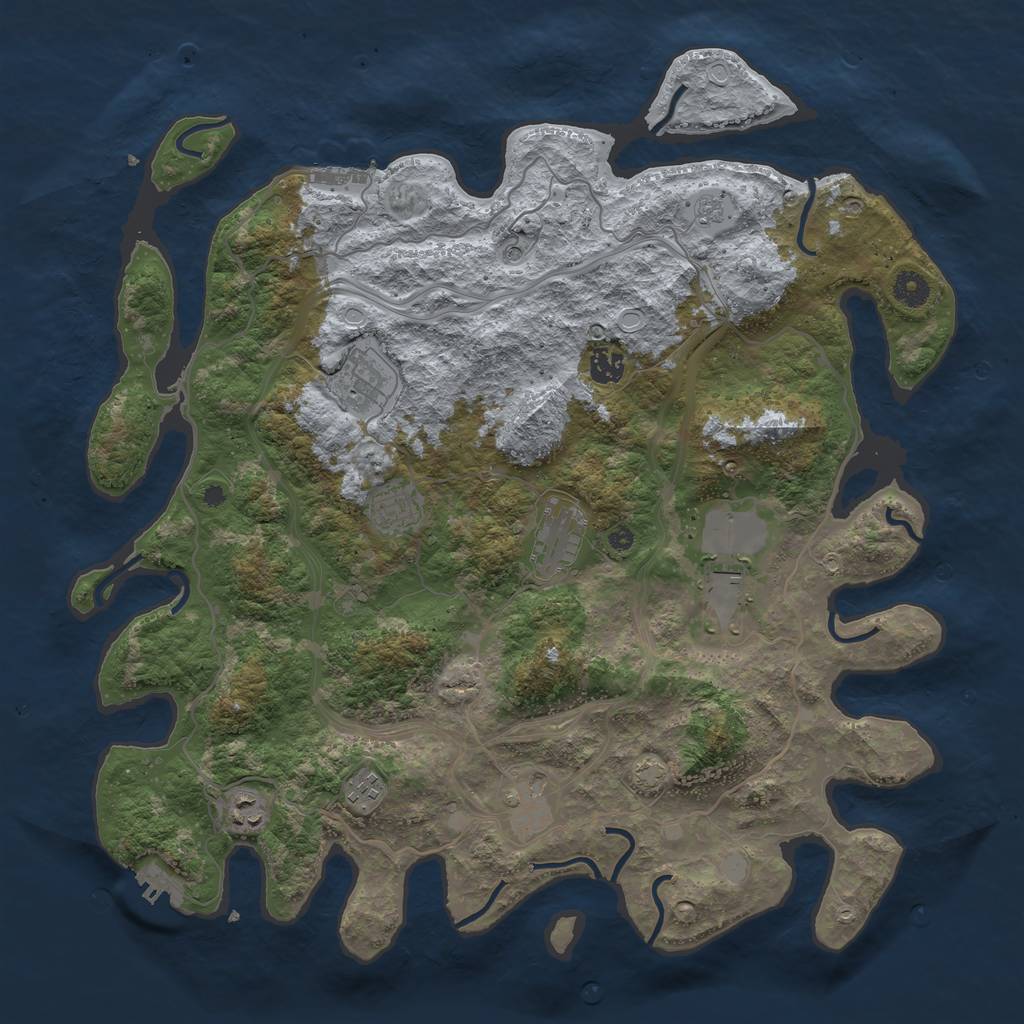 Rust Map: Procedural Map, Size: 4250, Seed: 6289303, 16 Monuments
