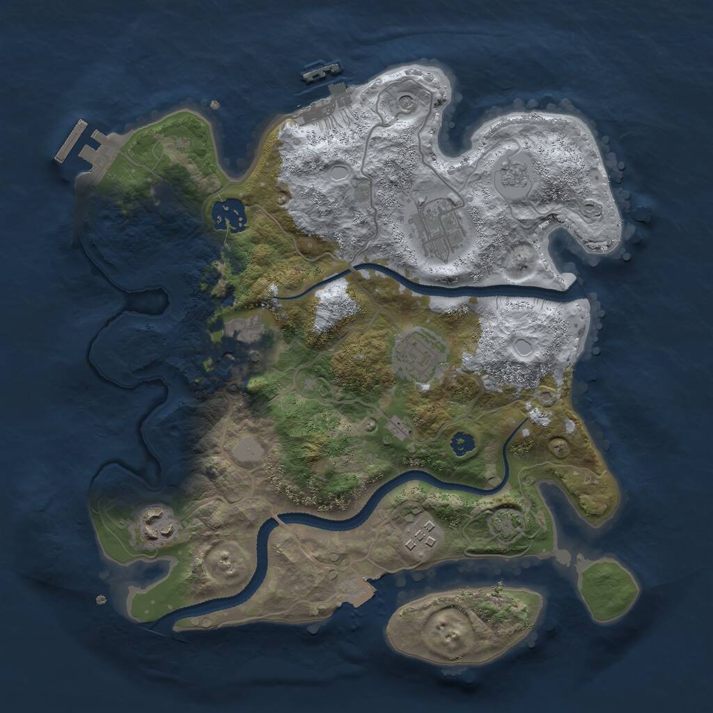 Rust Map: Procedural Map, Size: 3000, Seed: 5027346, 12 Monuments