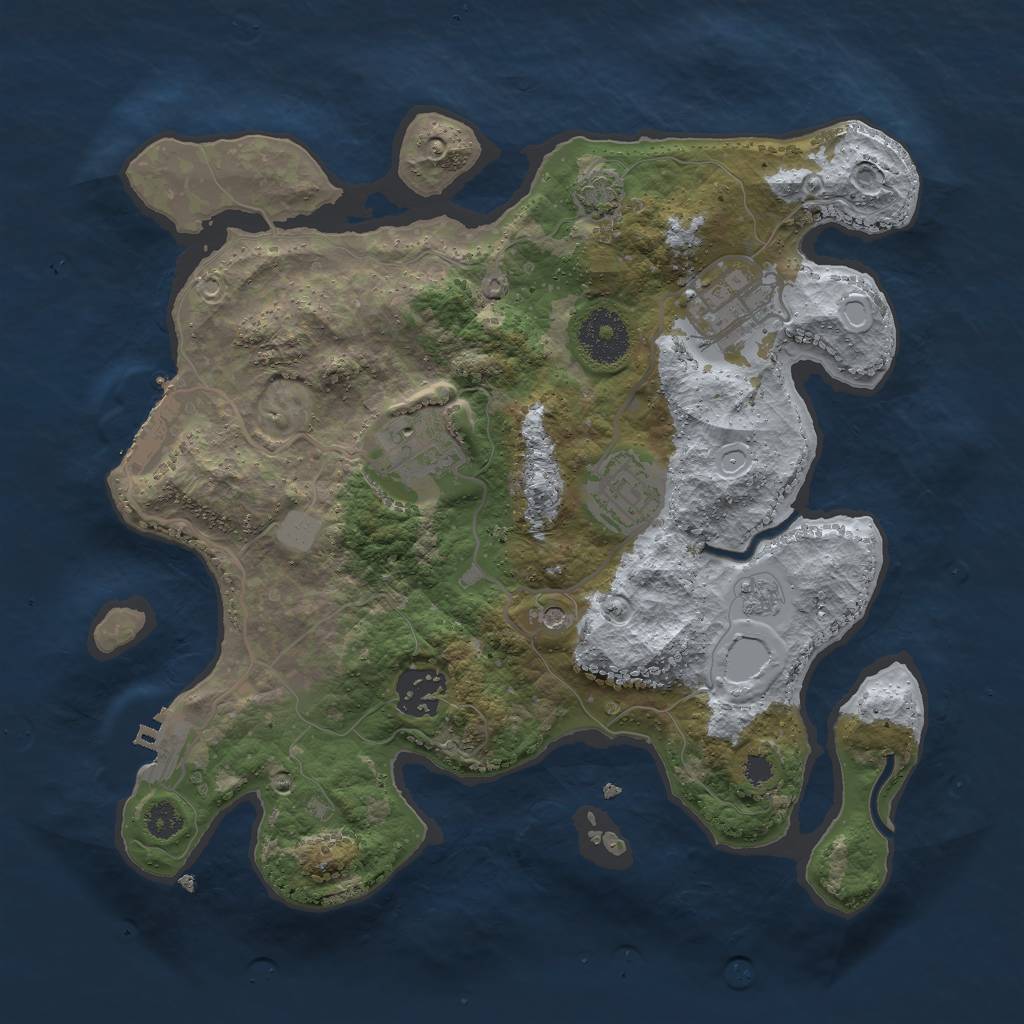 Rust Map: Procedural Map, Size: 3000, Seed: 4552, 12 Monuments
