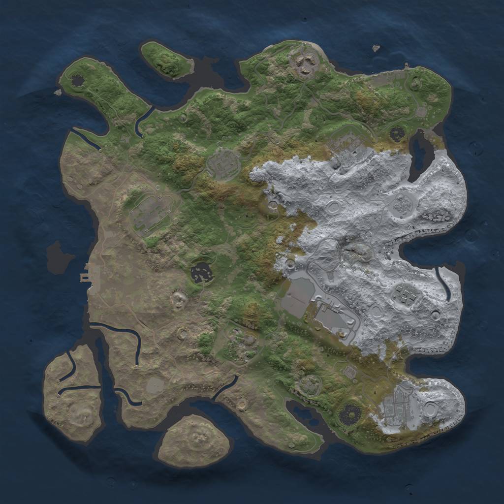 Rust Map: Procedural Map, Size: 3500, Seed: 15426, 17 Monuments