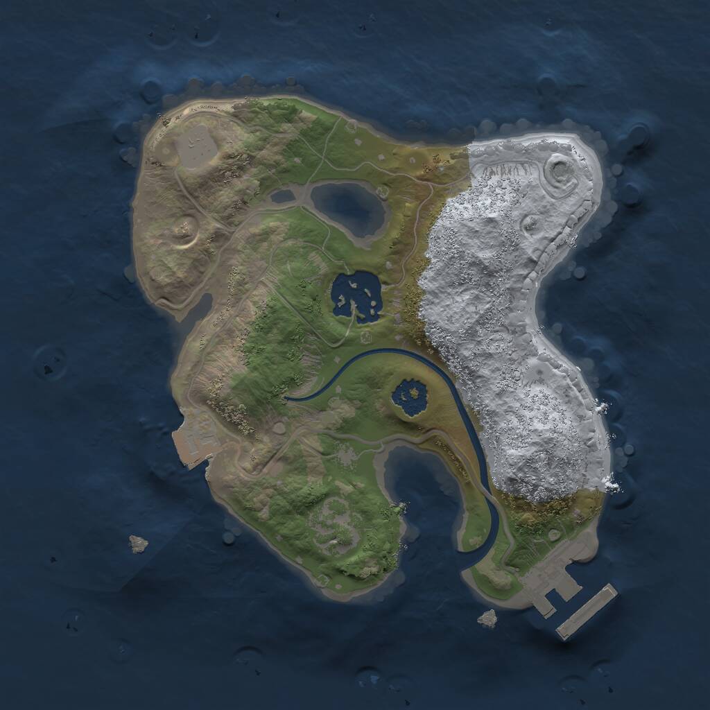 Rust Map: Procedural Map, Size: 2000, Seed: 751886971, 3 Monuments