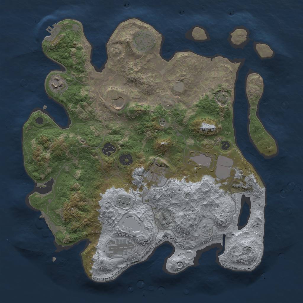 Rust Map: Procedural Map, Size: 3500, Seed: 382607404, 16 Monuments