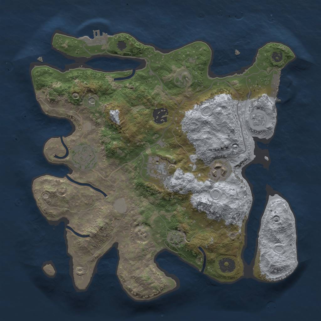 Rust Map: Procedural Map, Size: 3000, Seed: 795917002, 12 Monuments