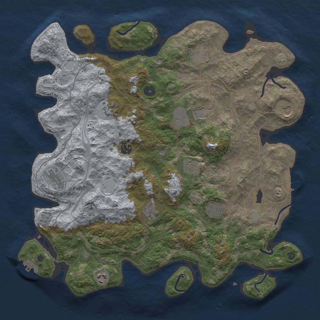 Rust Map: Procedural Map, Size: 4250, Seed: 36644333, 19 Monuments