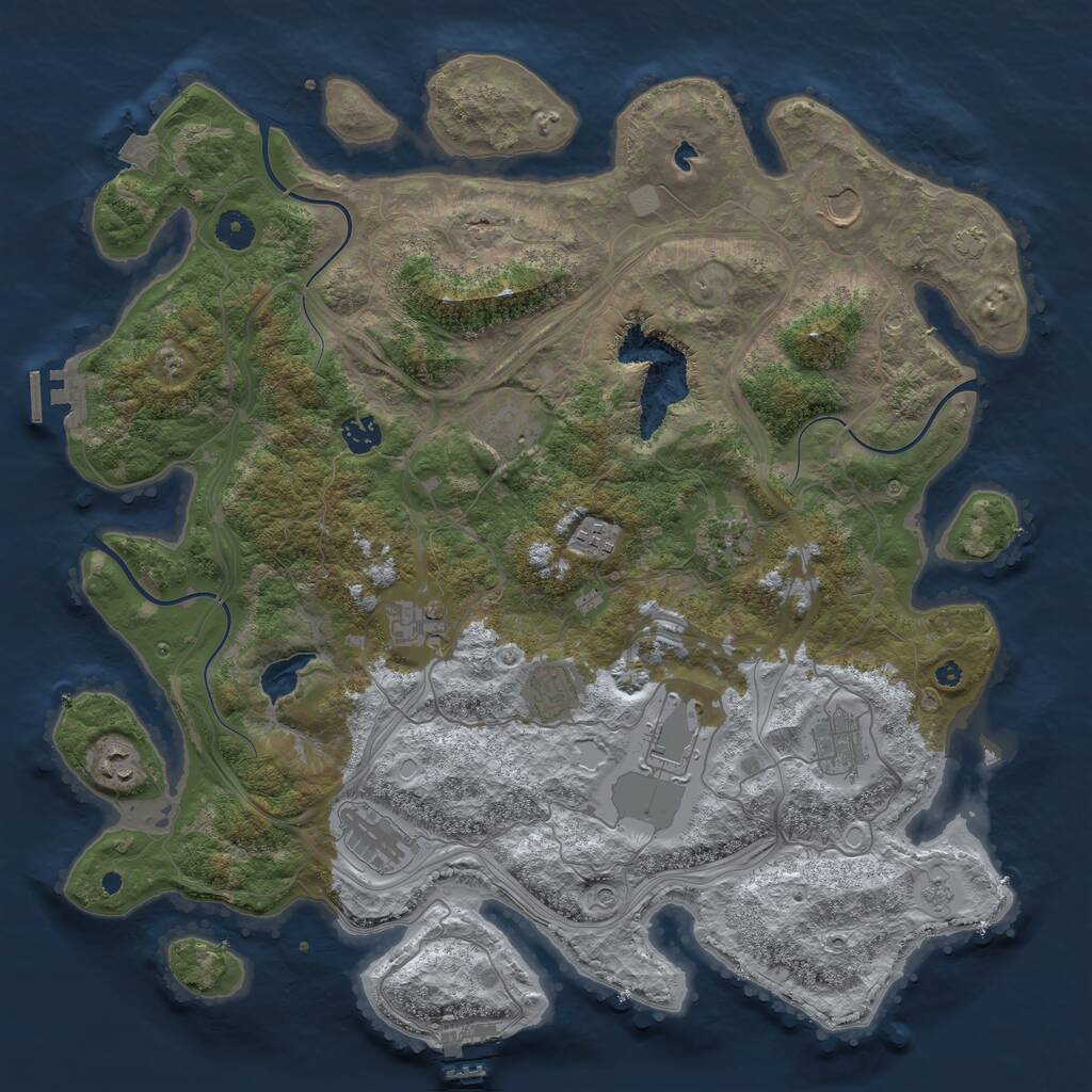 Rust Map: Procedural Map, Size: 4250, Seed: 244475025, 17 Monuments