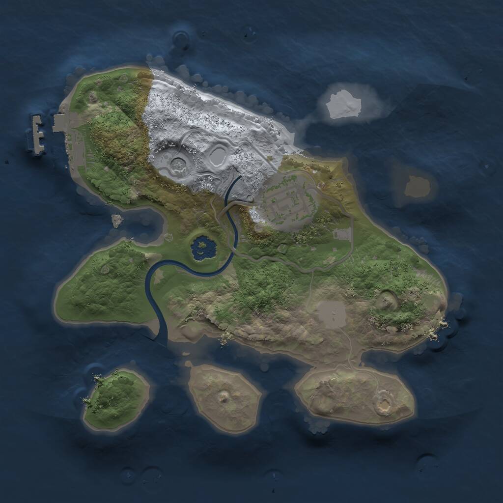 Rust Map: Procedural Map, Size: 2000, Seed: 40616426, 4 Monuments