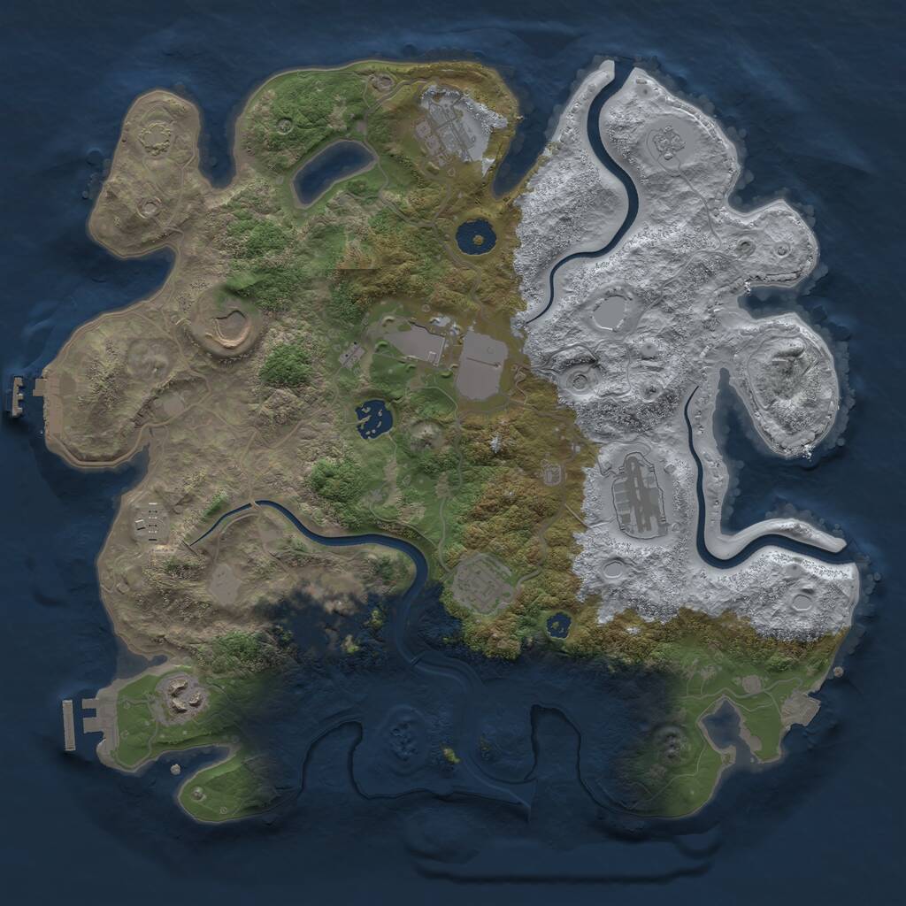 Rust Map: Procedural Map, Size: 3600, Seed: 17024, 15 Monuments