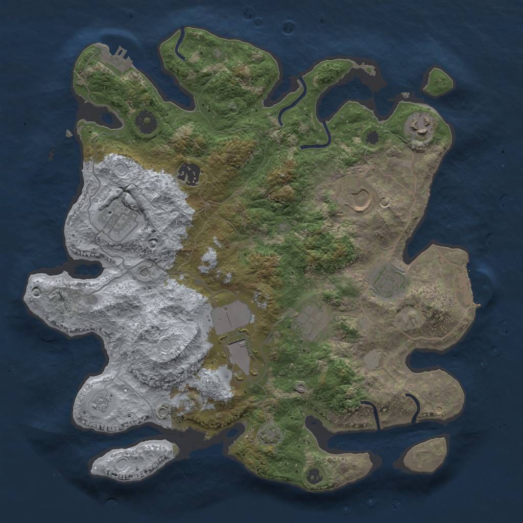 Rust Map: Procedural Map, Size: 3500, Seed: 1804000028, 15 Monuments