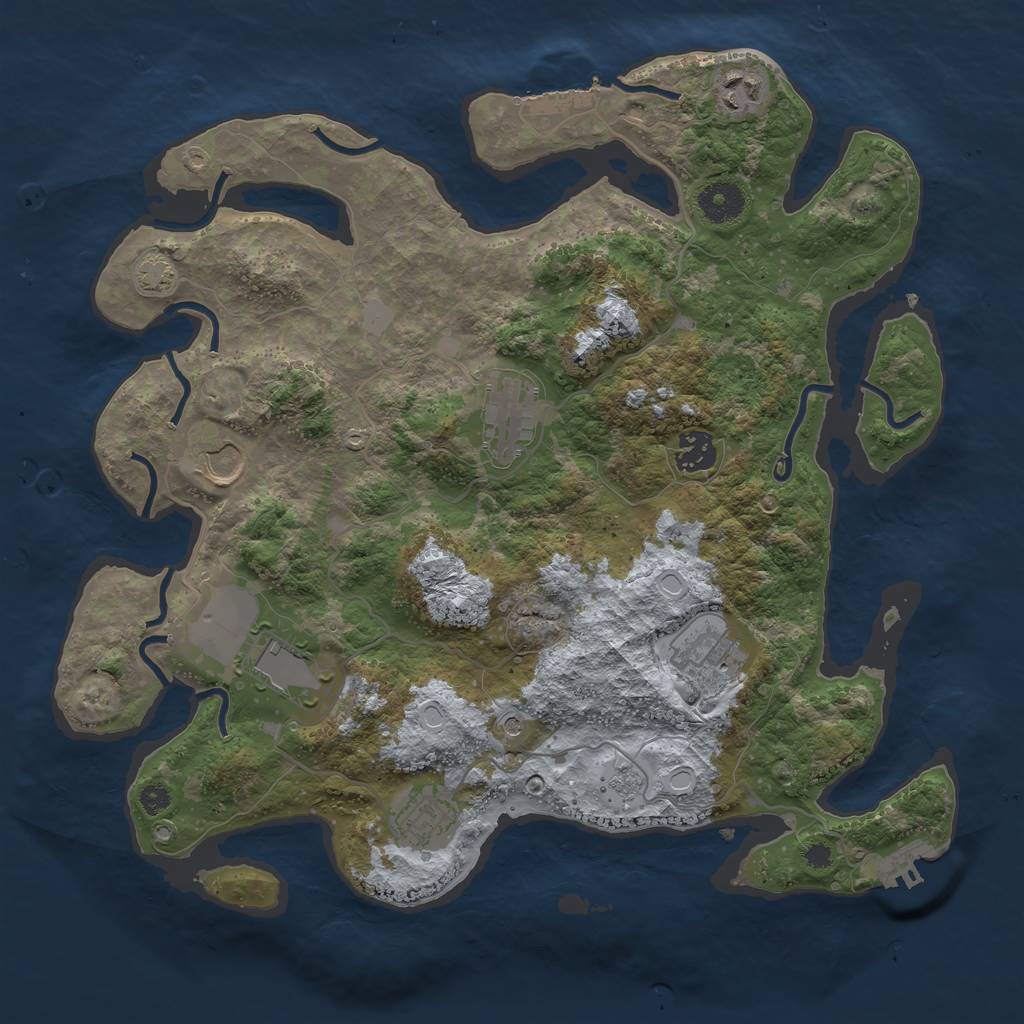 Rust Map: Procedural Map, Size: 3600, Seed: 25597862, 15 Monuments