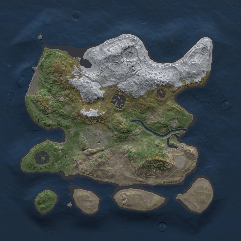 Rust Map: Procedural Map, Size: 2500, Seed: 40616426, 7 Monuments