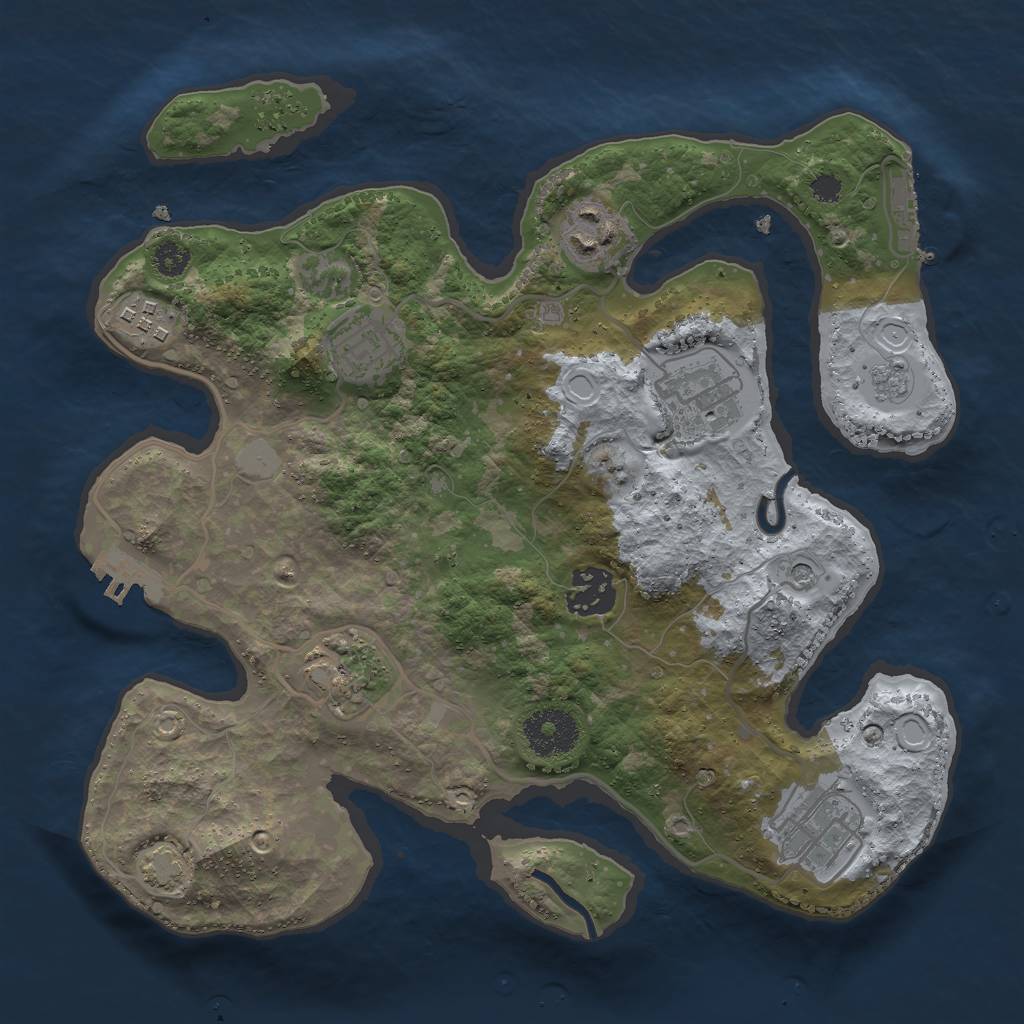 Rust Map: Procedural Map, Size: 3000, Seed: 1927623424, 15 Monuments