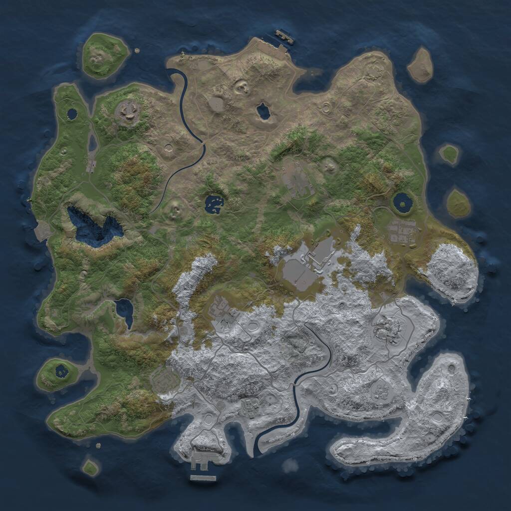 Rust Map: Procedural Map, Size: 4000, Seed: 750046309, 15 Monuments