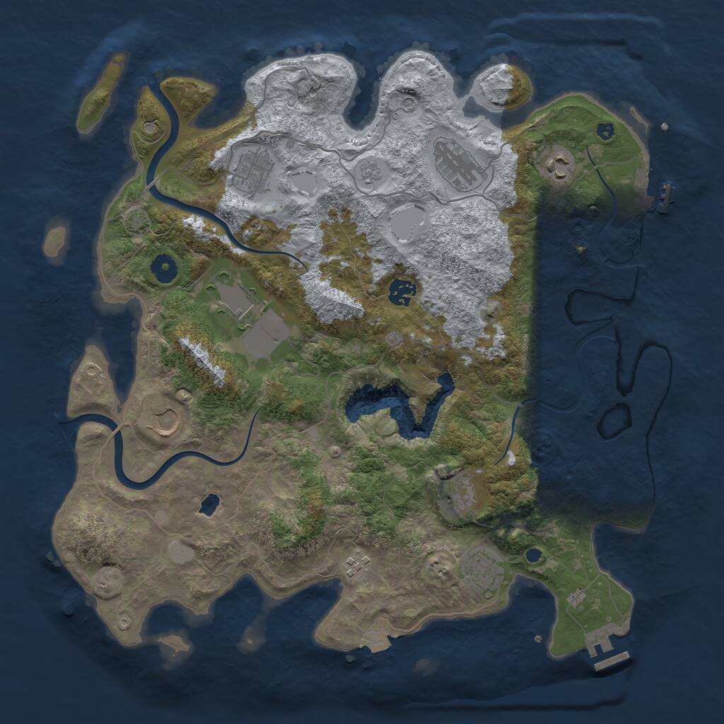 Rust Map: Procedural Map, Size: 4000, Seed: 1174339946, 15 Monuments