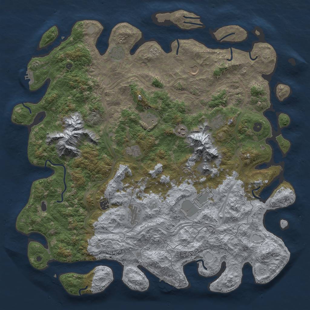 Rust Map: Procedural Map, Size: 5000, Seed: 194508, 19 Monuments