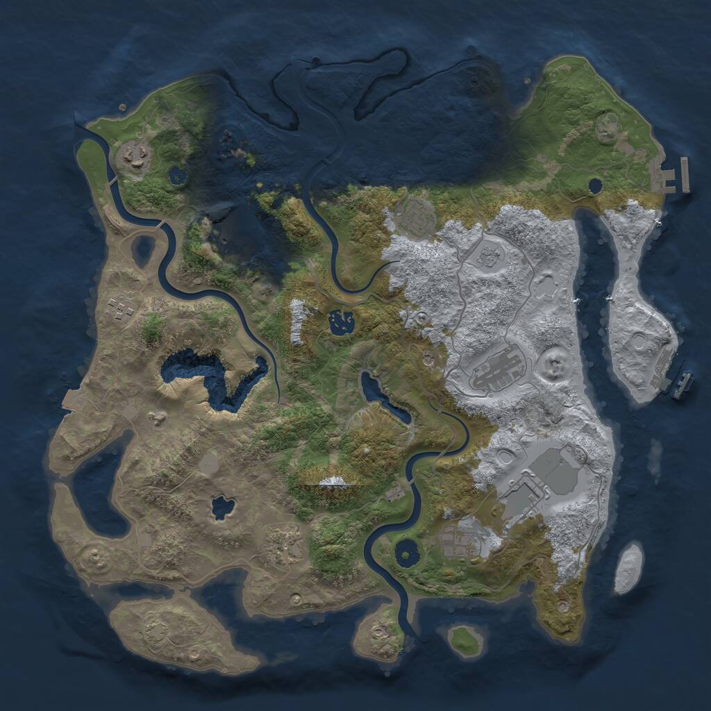 Rust Map: Procedural Map, Size: 4000, Seed: 87123, 15 Monuments