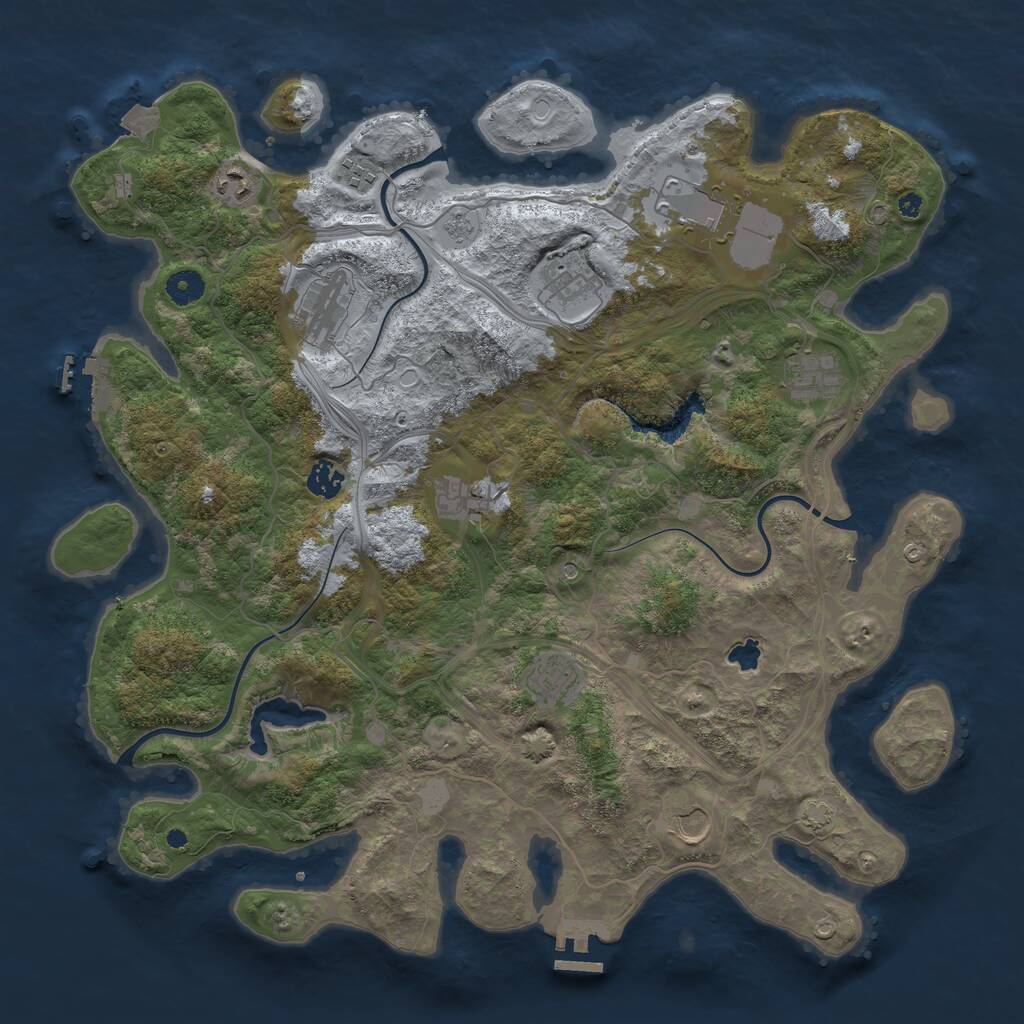 Rust Map: Procedural Map, Size: 4250, Seed: 116549, 16 Monuments