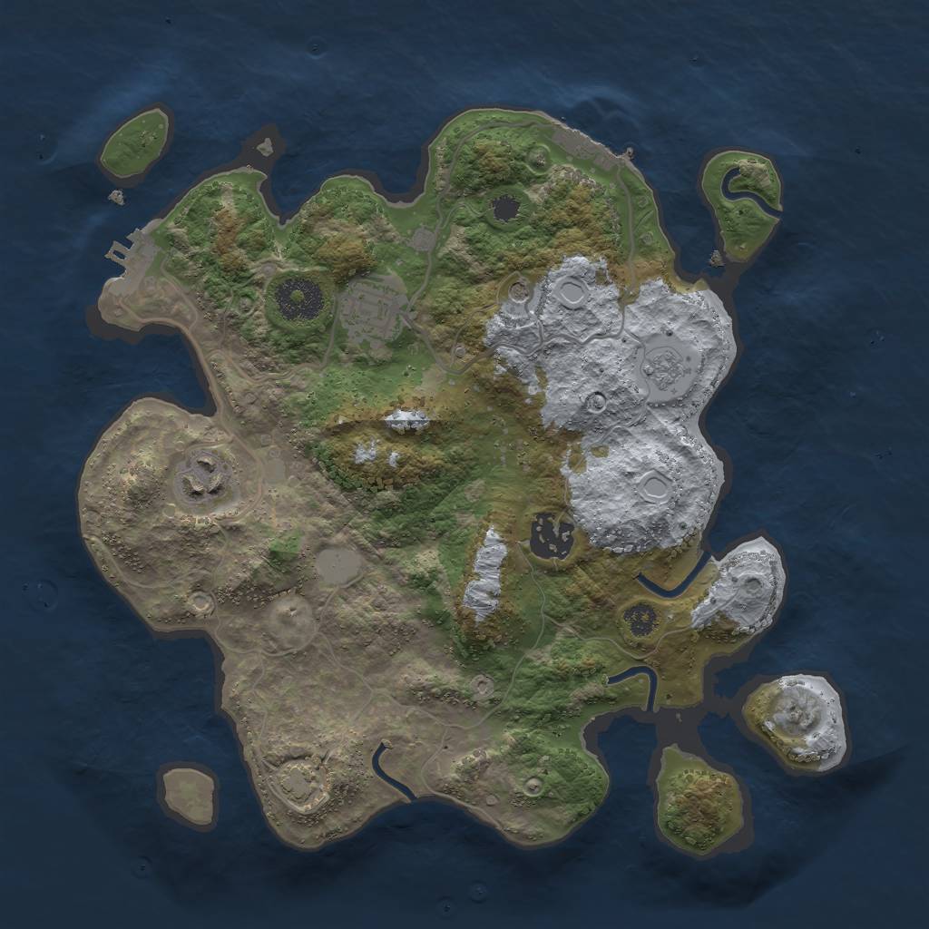 Rust Map: Procedural Map, Size: 3000, Seed: 27679, 11 Monuments