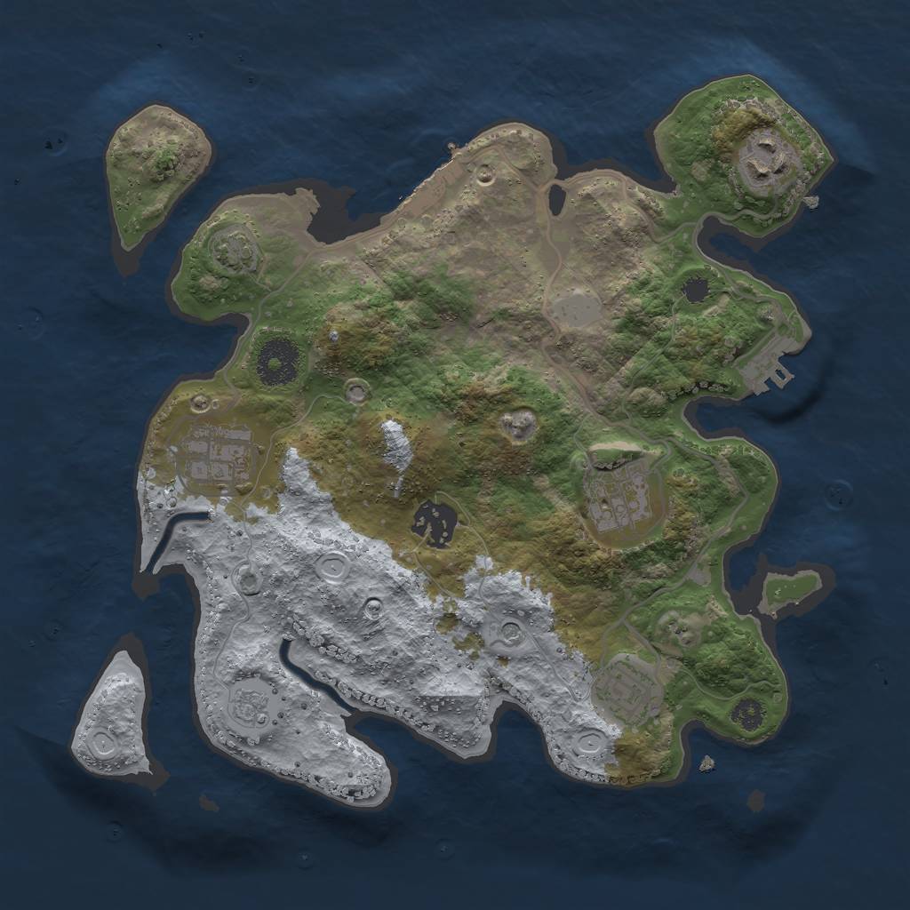 Rust Map: Procedural Map, Size: 3000, Seed: 99376, 13 Monuments