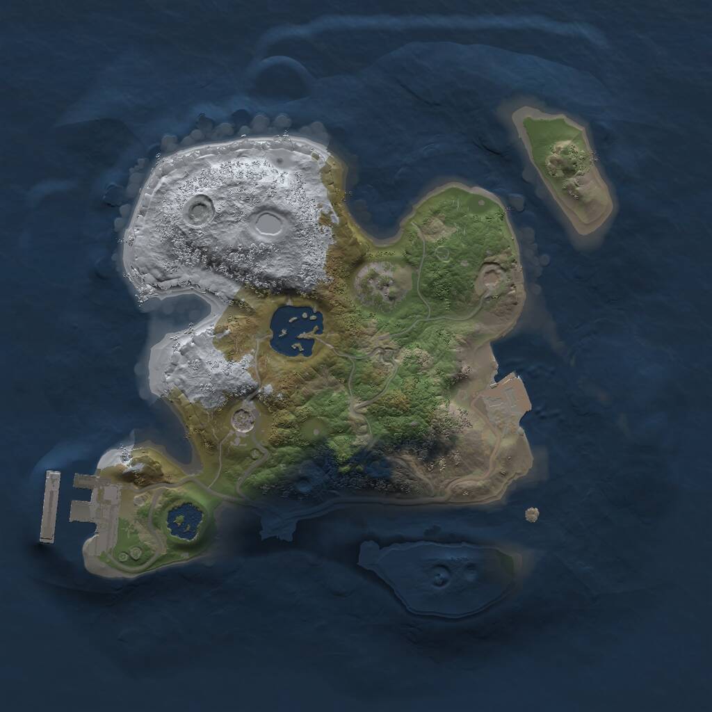 Rust Map: Procedural Map, Size: 2000, Seed: 792841442, 4 Monuments