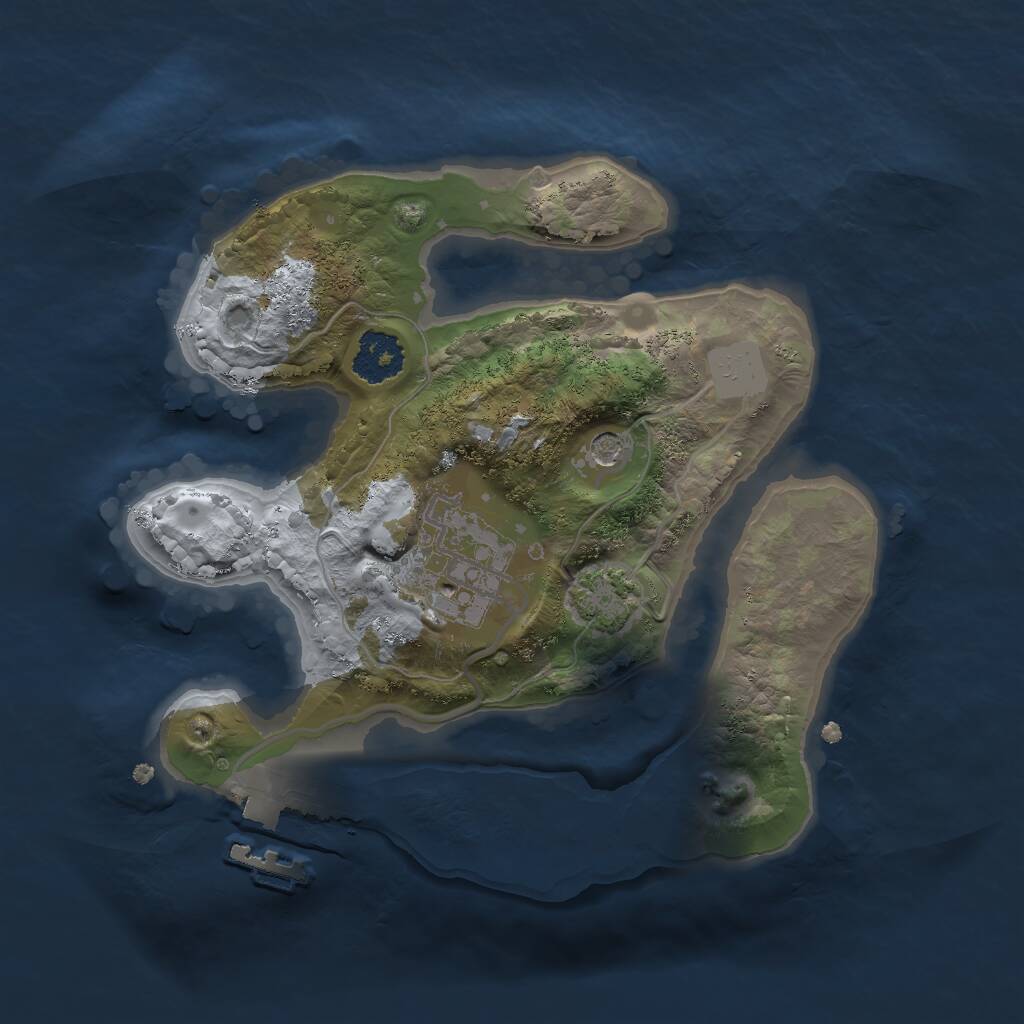 Rust Map: Procedural Map, Size: 2000, Seed: 361452, 5 Monuments