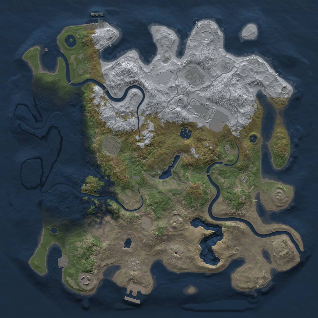 Rust Map: Procedural Map, Size: 4000, Seed: 218099368, 13 Monuments