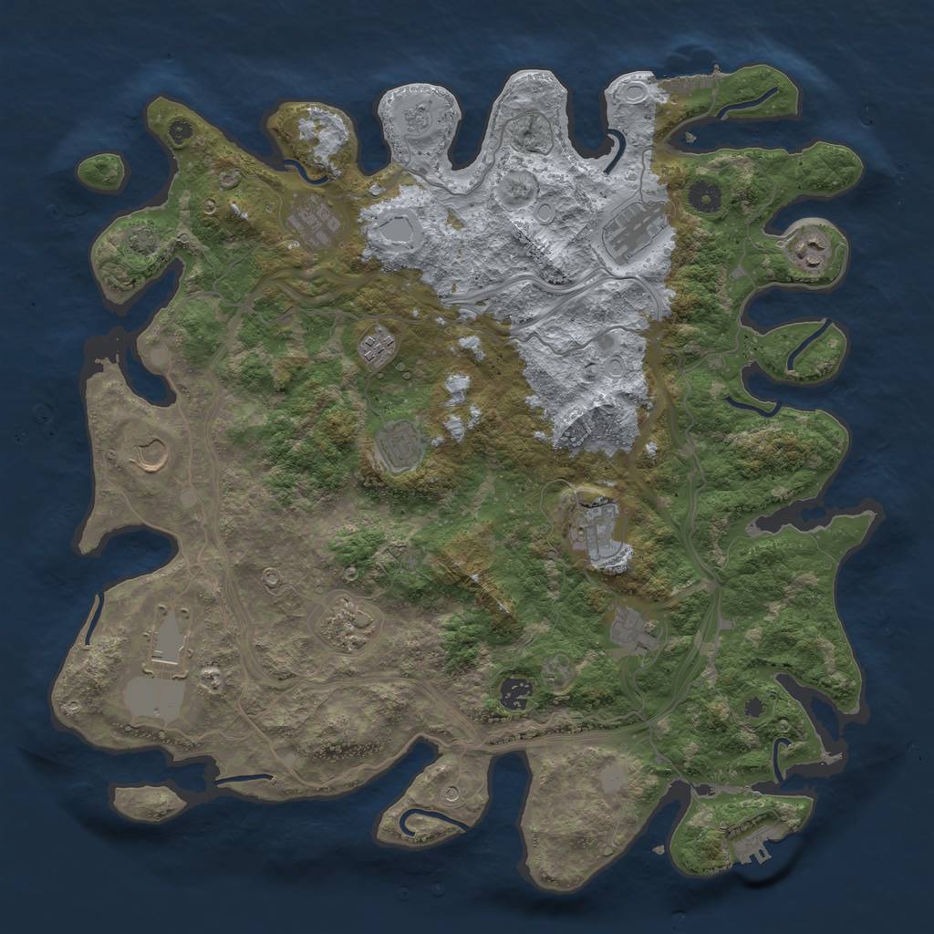 Rust Map: Procedural Map, Size: 4250, Seed: 10686355, 19 Monuments