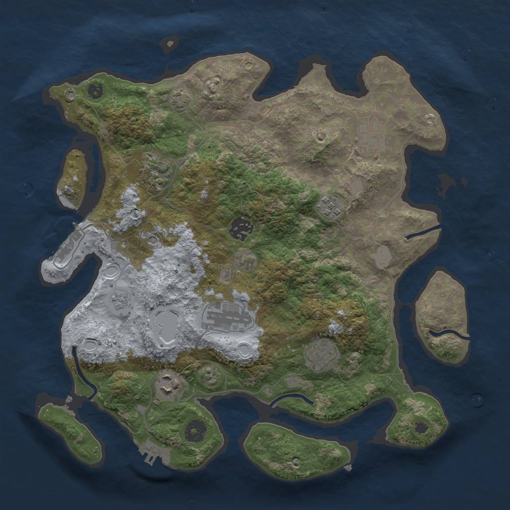 Rust Map: Procedural Map, Size: 3400, Seed: 45950244, 15 Monuments