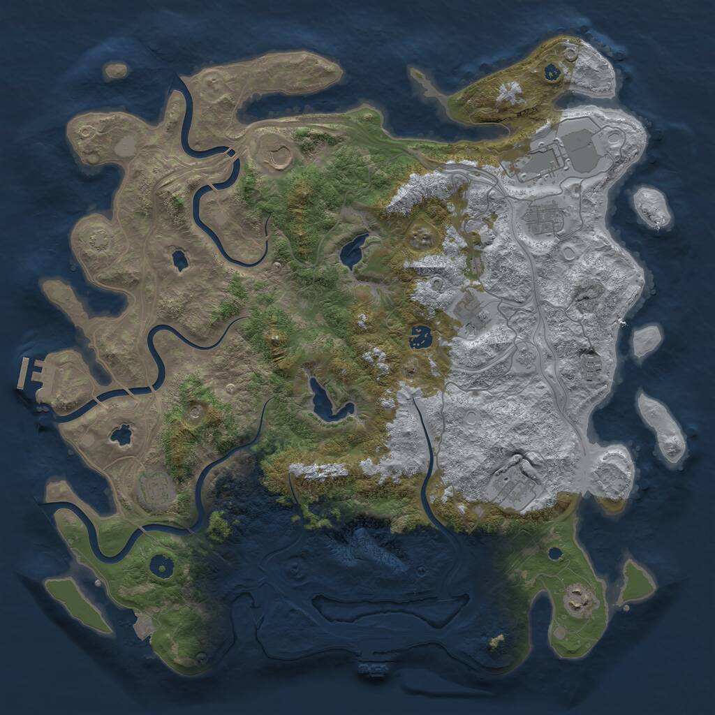 Rust Map: Procedural Map, Size: 4500, Seed: 104237353, 15 Monuments