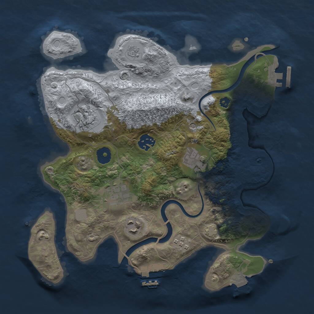 Rust Map: Procedural Map, Size: 3000, Seed: 653052884, 12 Monuments