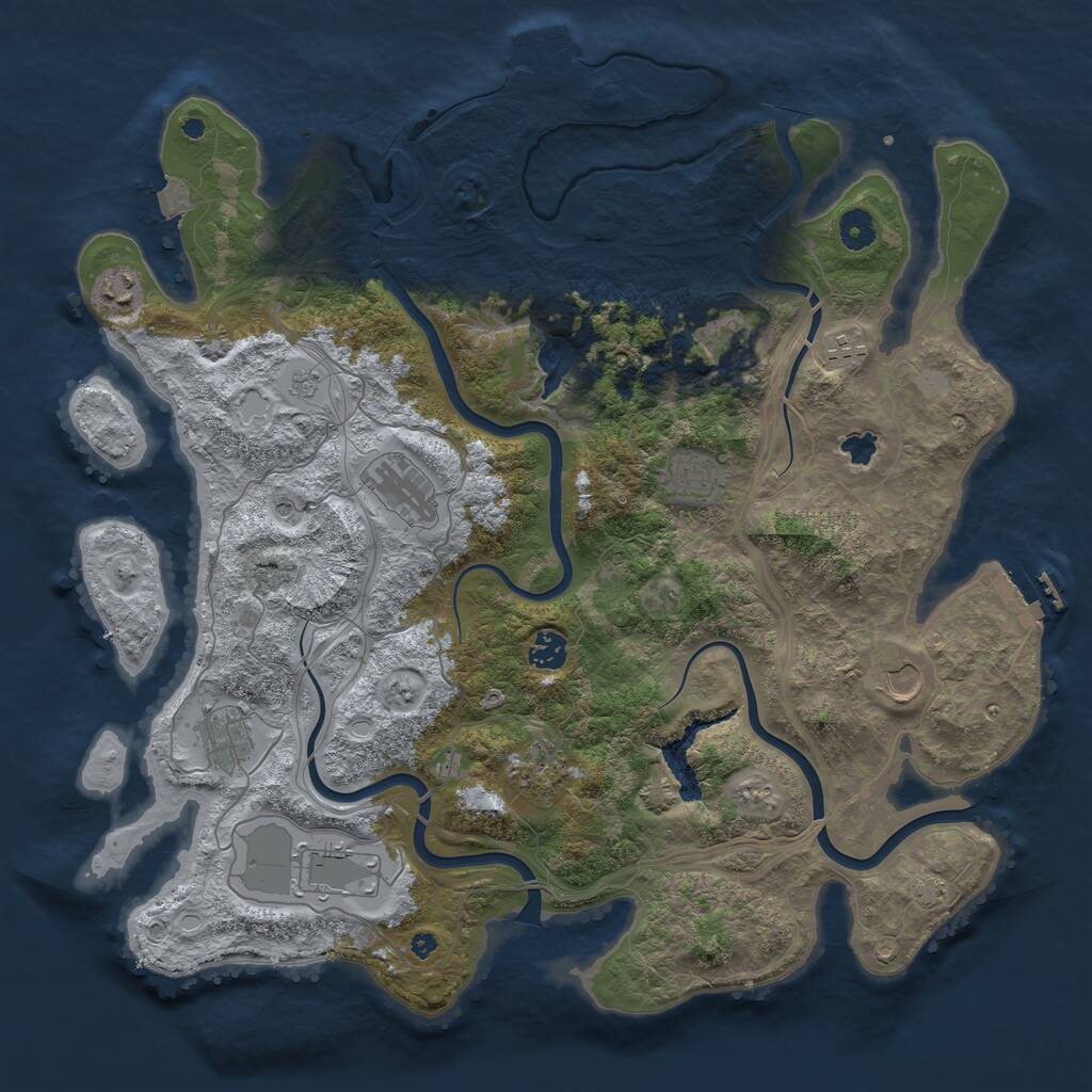 Rust Map: Procedural Map, Size: 4250, Seed: 30062023, 16 Monuments