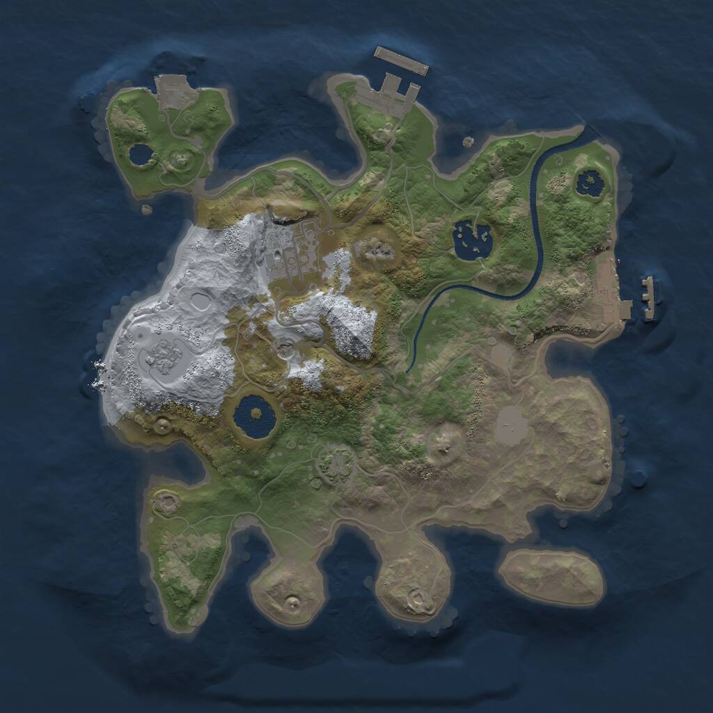 Rust Map: Procedural Map, Size: 2600, Seed: 3486489, 8 Monuments