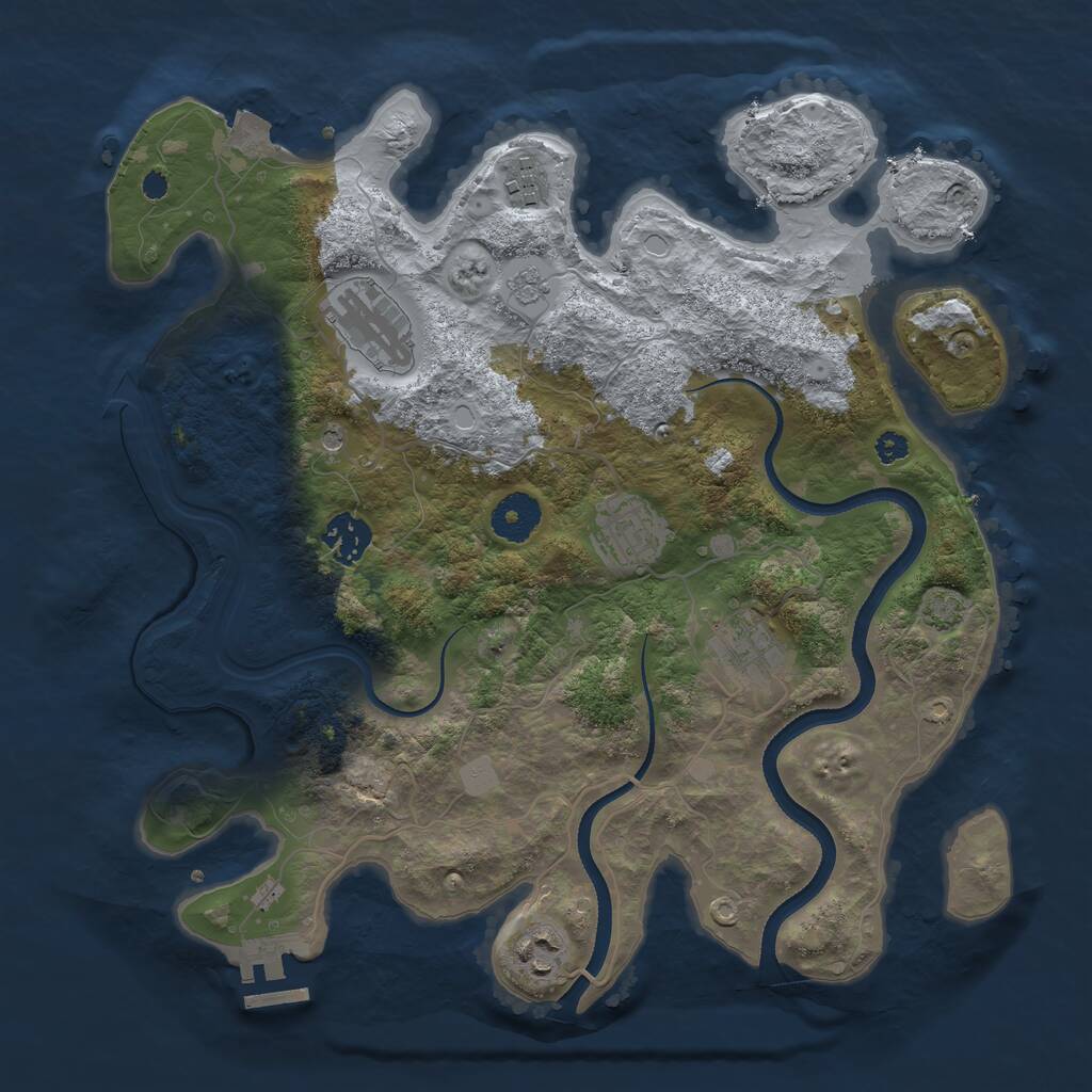 Rust Map: Procedural Map, Size: 3400, Seed: 156774, 11 Monuments