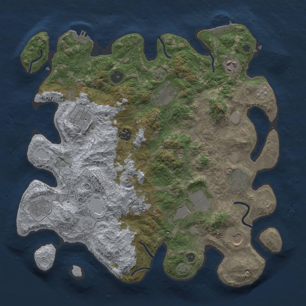 Rust Map: Procedural Map, Size: 3750, Seed: 698642368, 18 Monuments