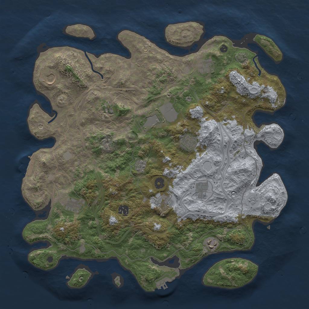 Rust Map: Procedural Map, Size: 4250, Seed: 72609462, 19 Monuments