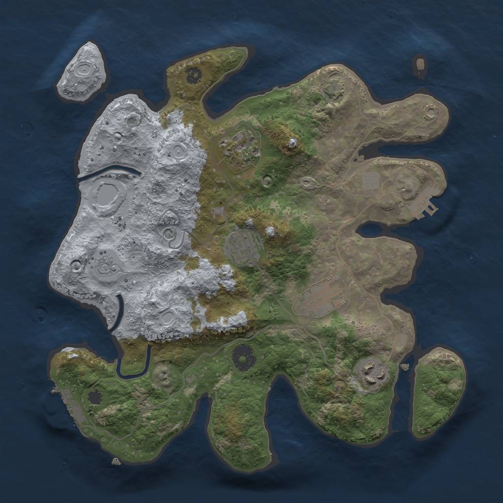 Rust Map: Procedural Map, Size: 3000, Seed: 190985, 12 Monuments