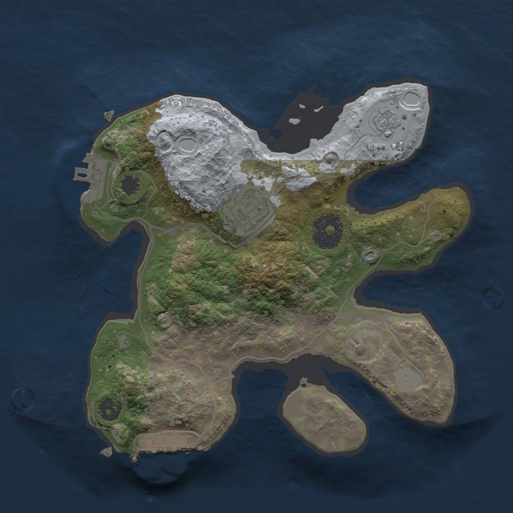 Rust Map: Procedural Map, Size: 2300, Seed: 43672678, 7 Monuments